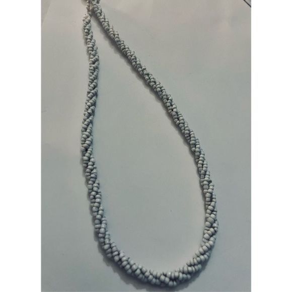 WHITE TWIST ROPE CHOKER NECKLACE - Picture 4 of 6